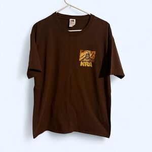 Fruit of the Loom T-Shirt Mens Large Brown NRA Don’t Tread On Me Tee